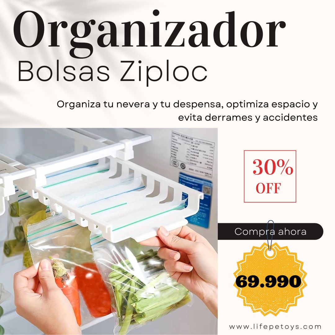 Organizador de Bolsas Ziploc para Nevera y Estantería