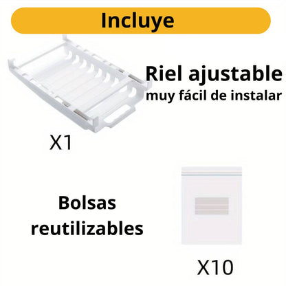 Organizador de Bolsas Ziploc para Nevera y Estantería