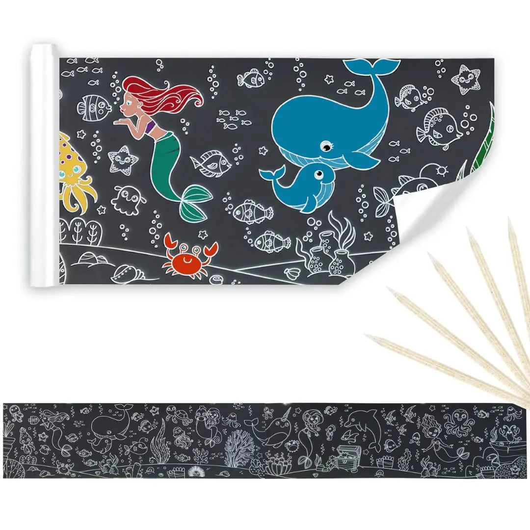 2 X 1 - MAGIC SCRATCH - Rollo Papel Mágico Raspar Dibujos 2 Mts