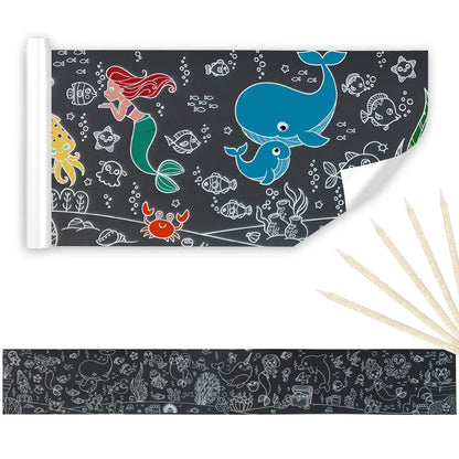 2 X 1 - MAGIC SCRATCH - Rollo Papel Mágico Raspar Dibujos 2 Mts