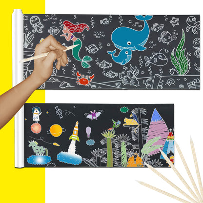 2 X 1 - MAGIC SCRATCH - Rollo Papel Mágico Raspar Dibujos 2 Mts