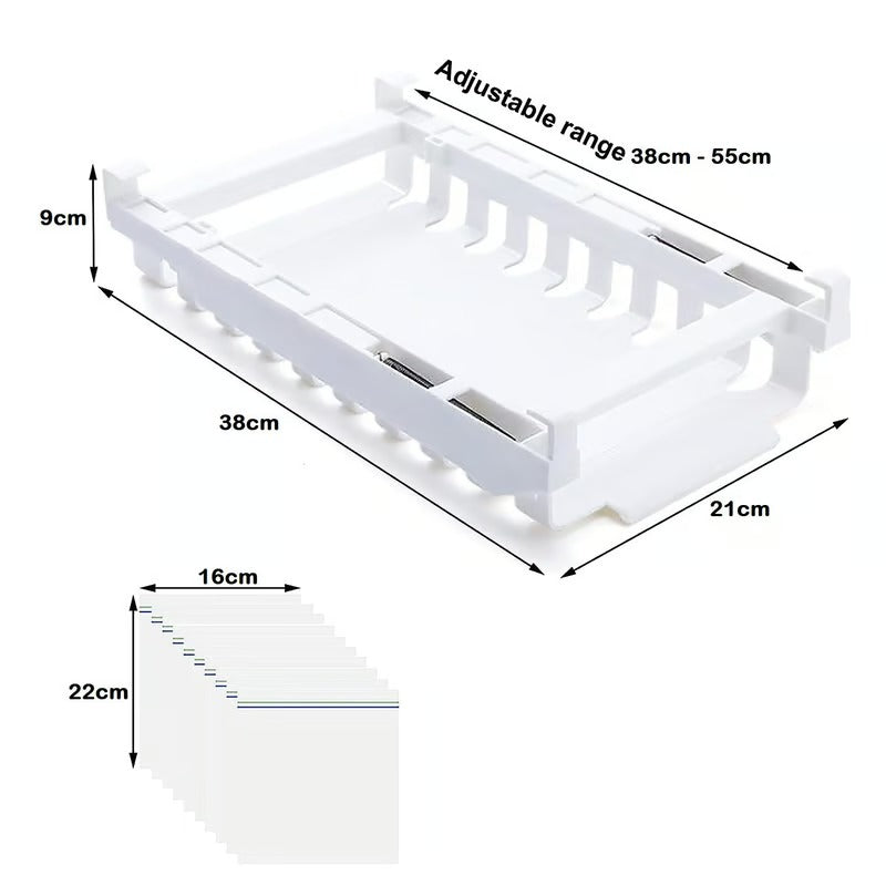 Organizador de Bolsas Ziploc para Nevera y Estantería